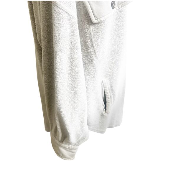 Free People Ruby Shacket in Stone Large Fleece Long Sleeve Button Front Pockets - Picture 8 of 15